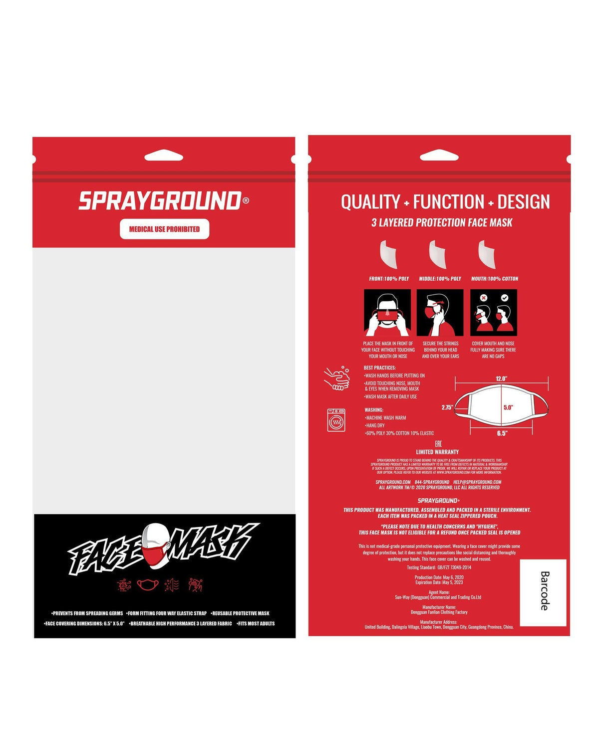 SPRAYGROUND® FASHION MASK MONEY BOYS FORM-FITTING MASK