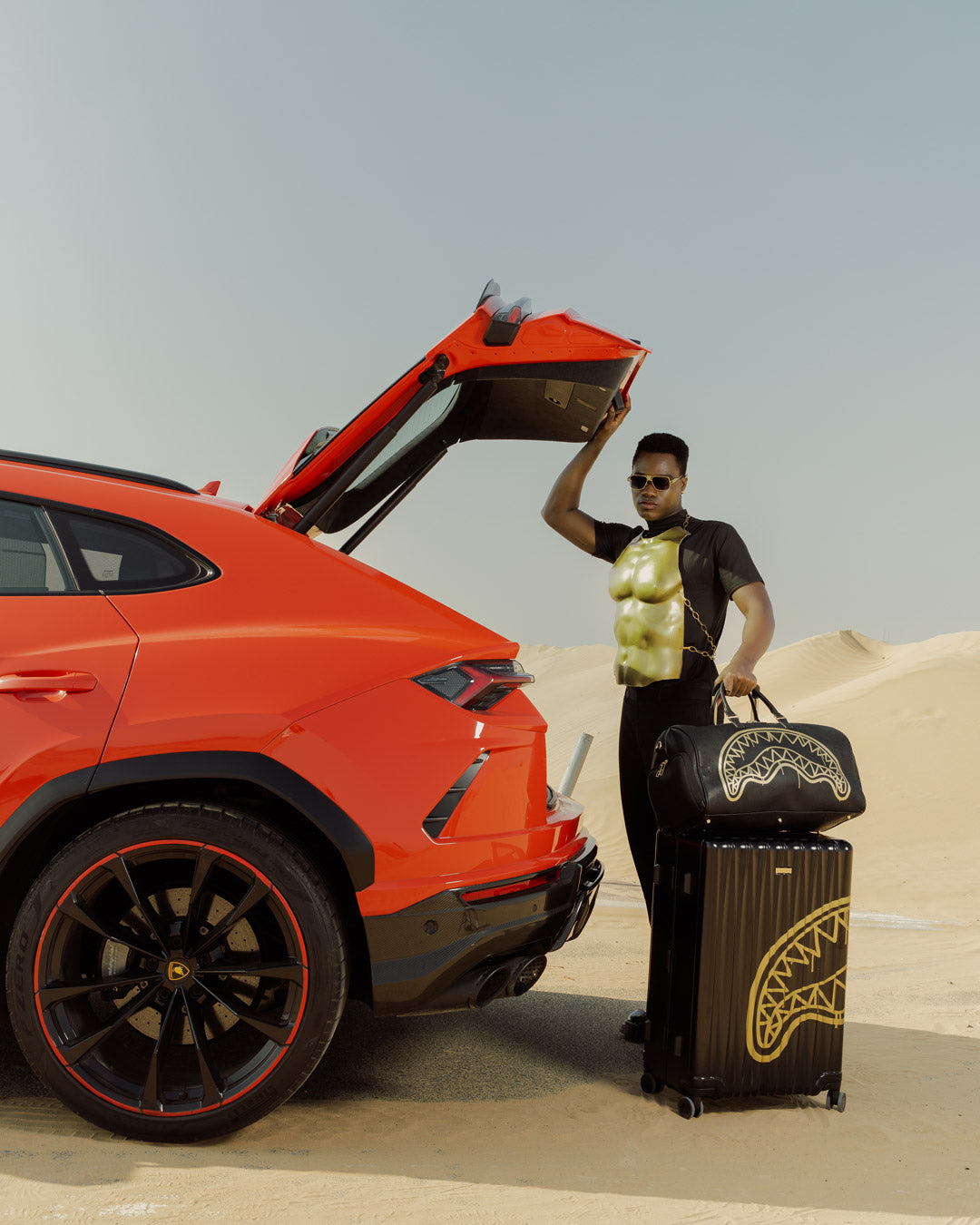 SPRAYGROUND® LUGGAGE THAT GOLD DRAP FULL-SIZE LUGGAGE