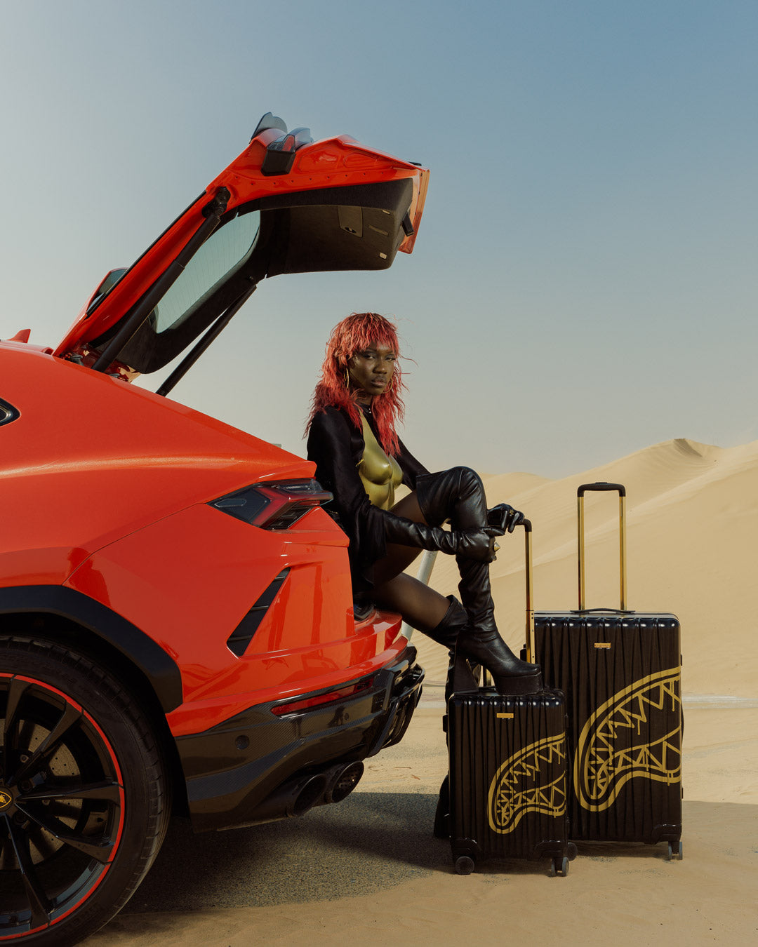 SPRAYGROUND® LUGGAGE THAT GOLD DRAP CARRY-ON LUGGAGE