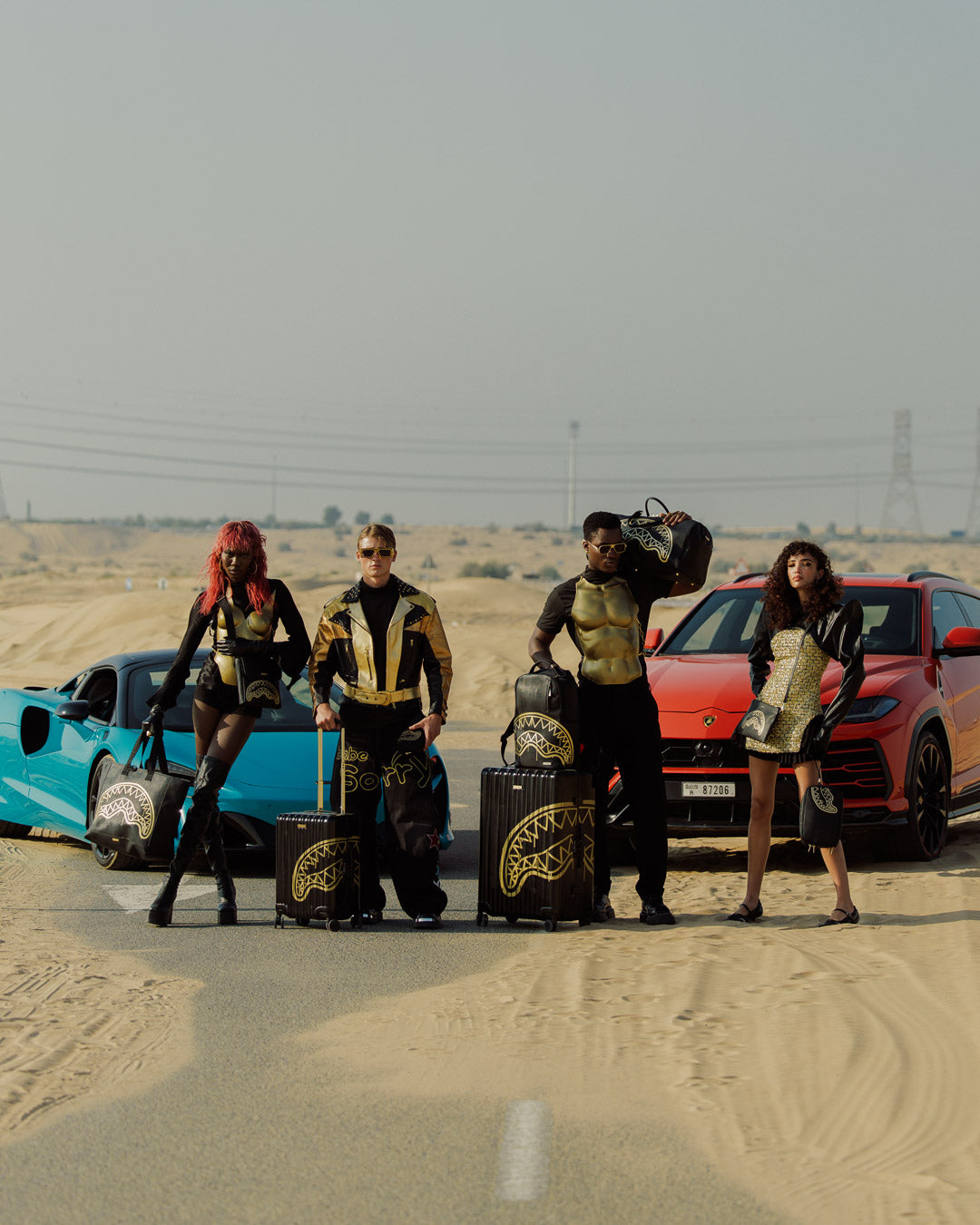 SPRAYGROUND® LUGGAGE THAT GOLD DRAP FULL-SIZE LUGGAGE