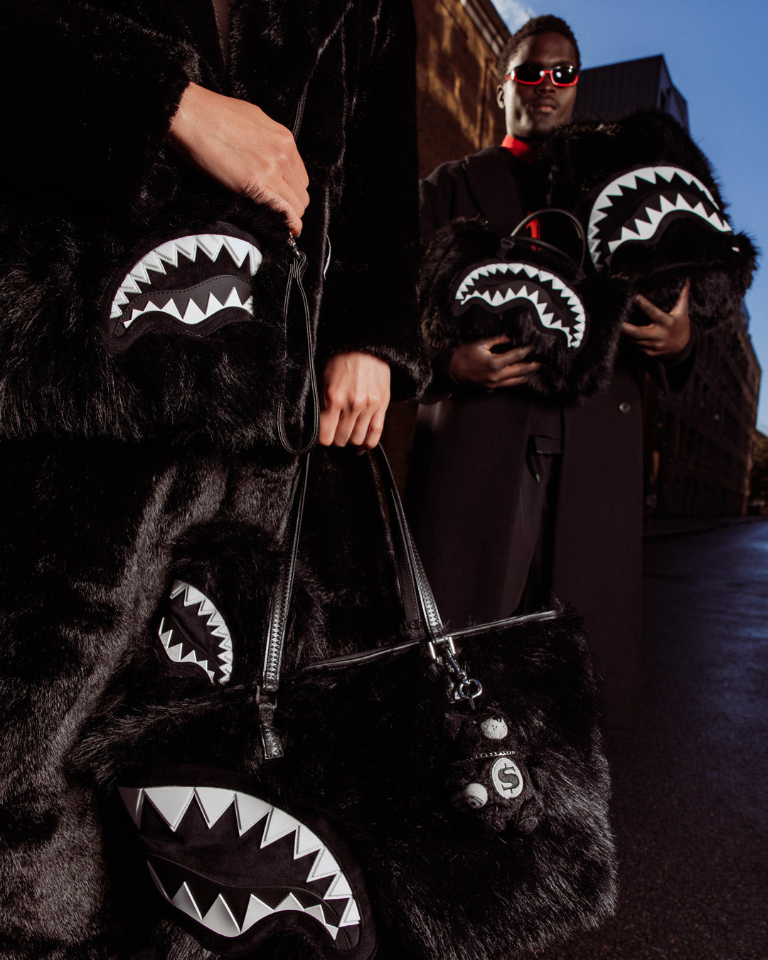 SPRAYGROUND® TOTE FUR CRAY BLACK TOTE