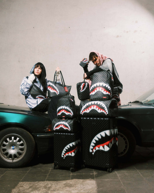 SPRAYGROUND® TOILETRY SHARKS IN PARIS BALLOON BLACK TOILETRY BRICK