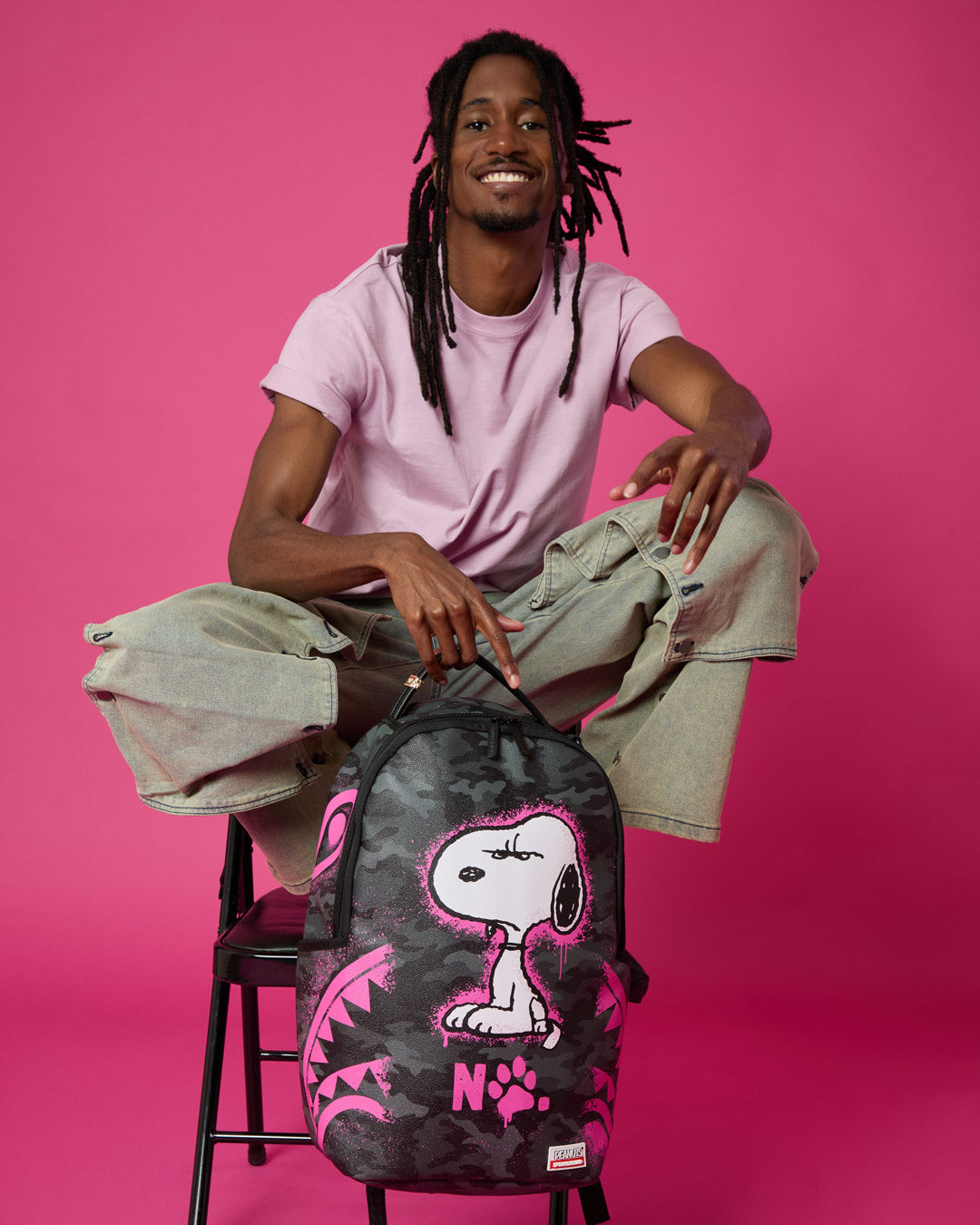 SPRAYGROUND® BACKPACK SNOOPY PINK STENCIL BACKPACK
