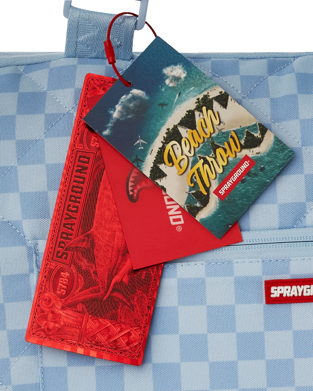 SPRAYGROUND® TOTE SHARK ISLAND PACKABLE BEACH MAT BLANKET WATER RESISTANT CONVERTIBLE TOTE