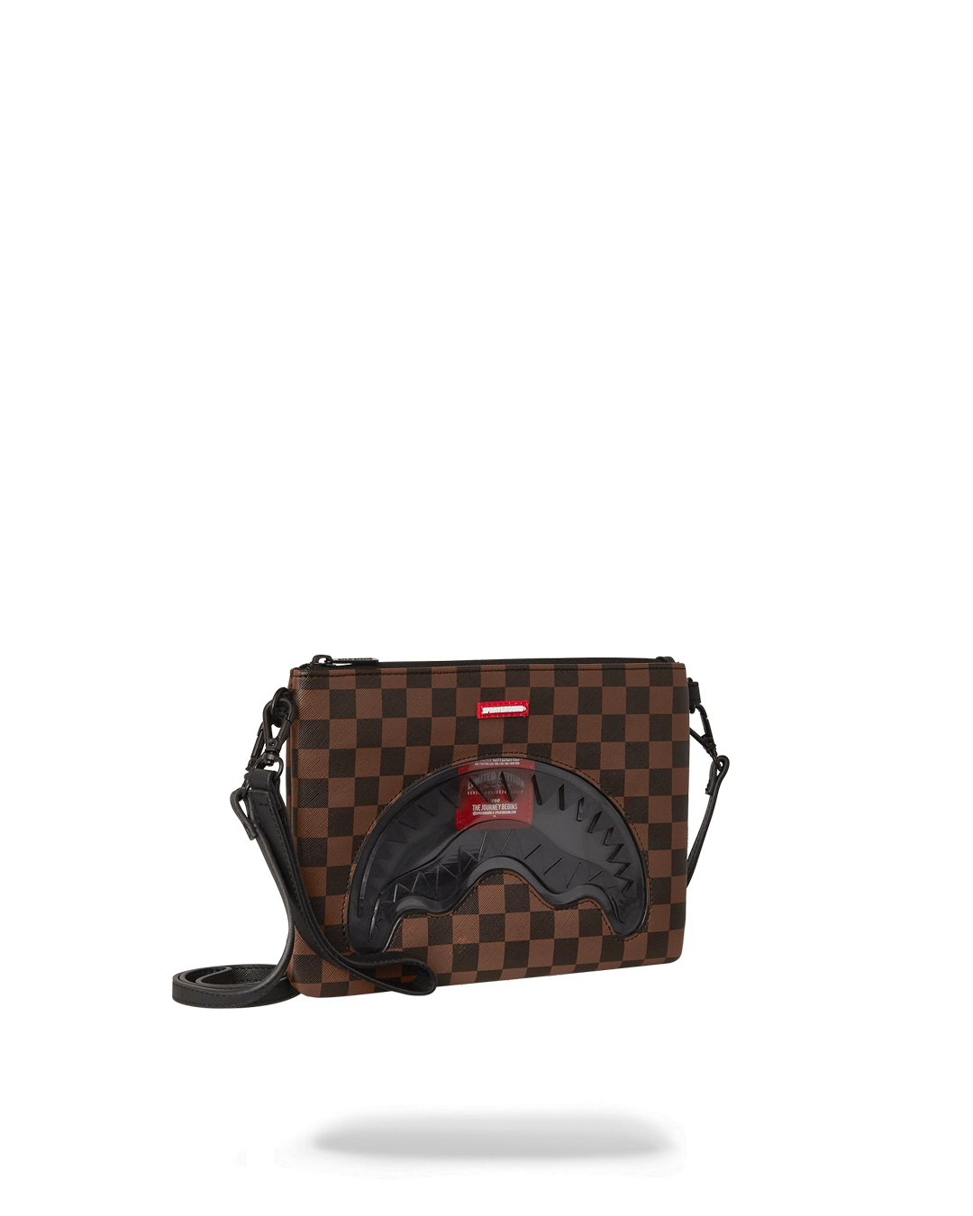 SPRAYGROUND® POUCHETTE SHARKS IN PARIS CLEAR FOR TAKEOFF CROSSOVER CLUTCH WITH STRAP