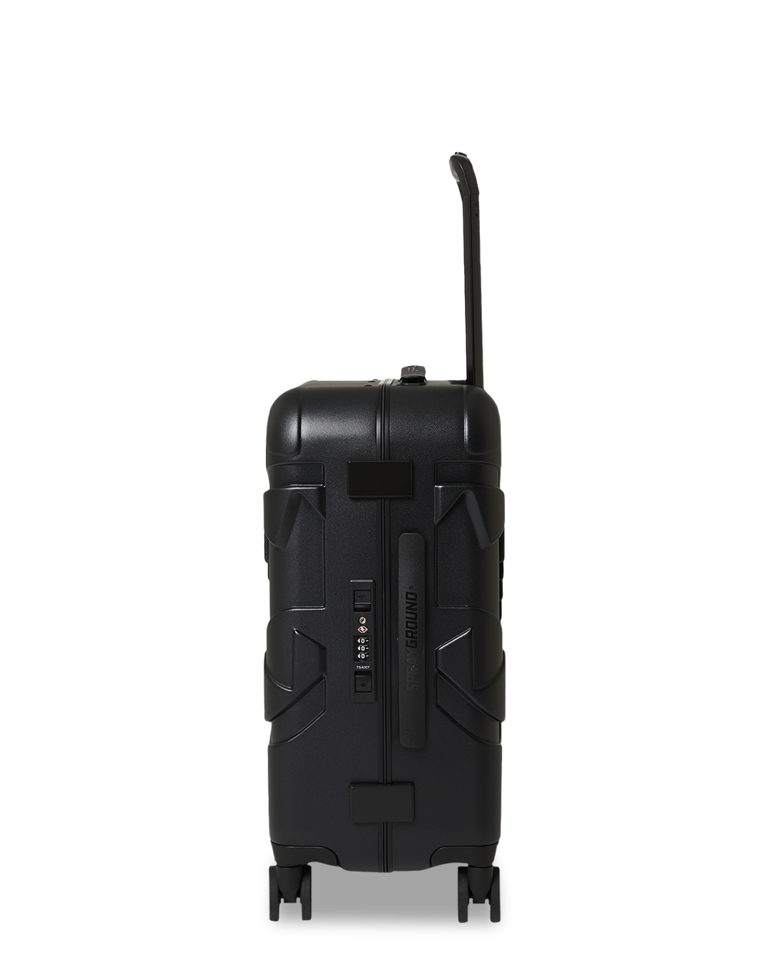 SPRAYGROUND® LUGGAGE CARGO PATCHES SHARKITECTURE CARRY-ON LUGGAGE BLACK WITH EXTRA STICKERS