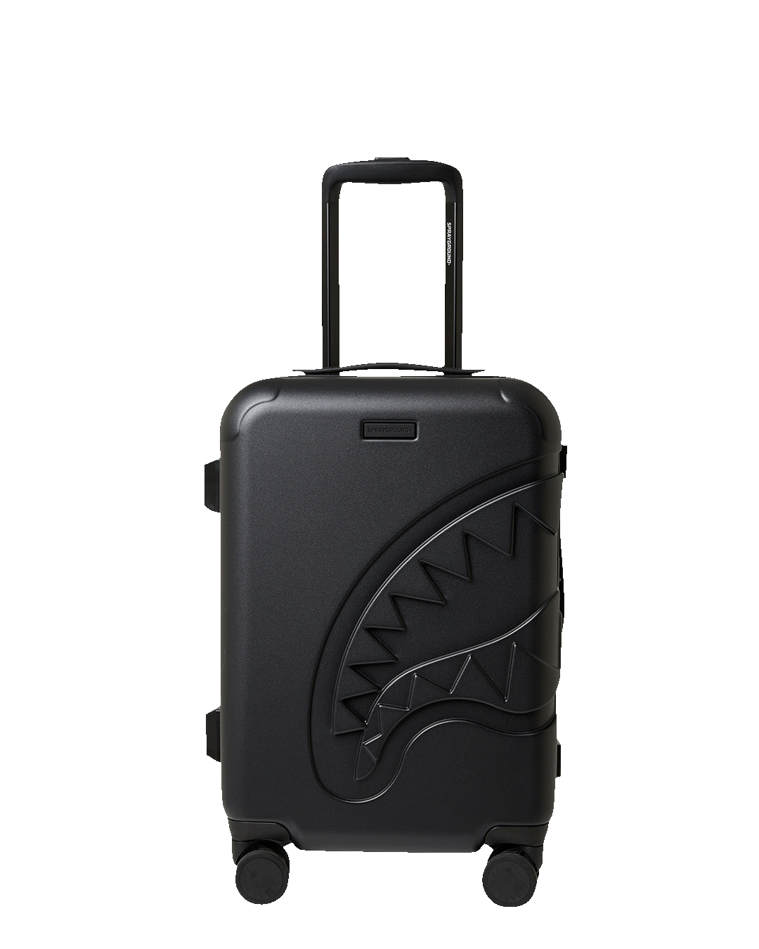 SPRAYGROUND® LUGGAGE CARGO PATCHES SHARKITECTURE CARRY-ON LUGGAGE BLACK WITH EXTRA STICKERS