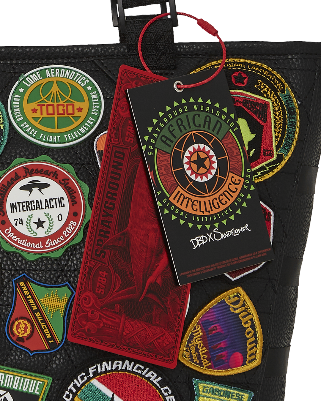 SPRAYGROUND® TOTE A.I. THE 54 (PATCHES OF AFRICA) CARGO TOTE