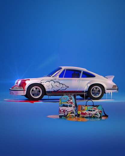 SPRAYGROUND® DUFFLE PORSCHE 1972 COLLAB DUFFLE (ONLY 1,911 UNITS MADE)