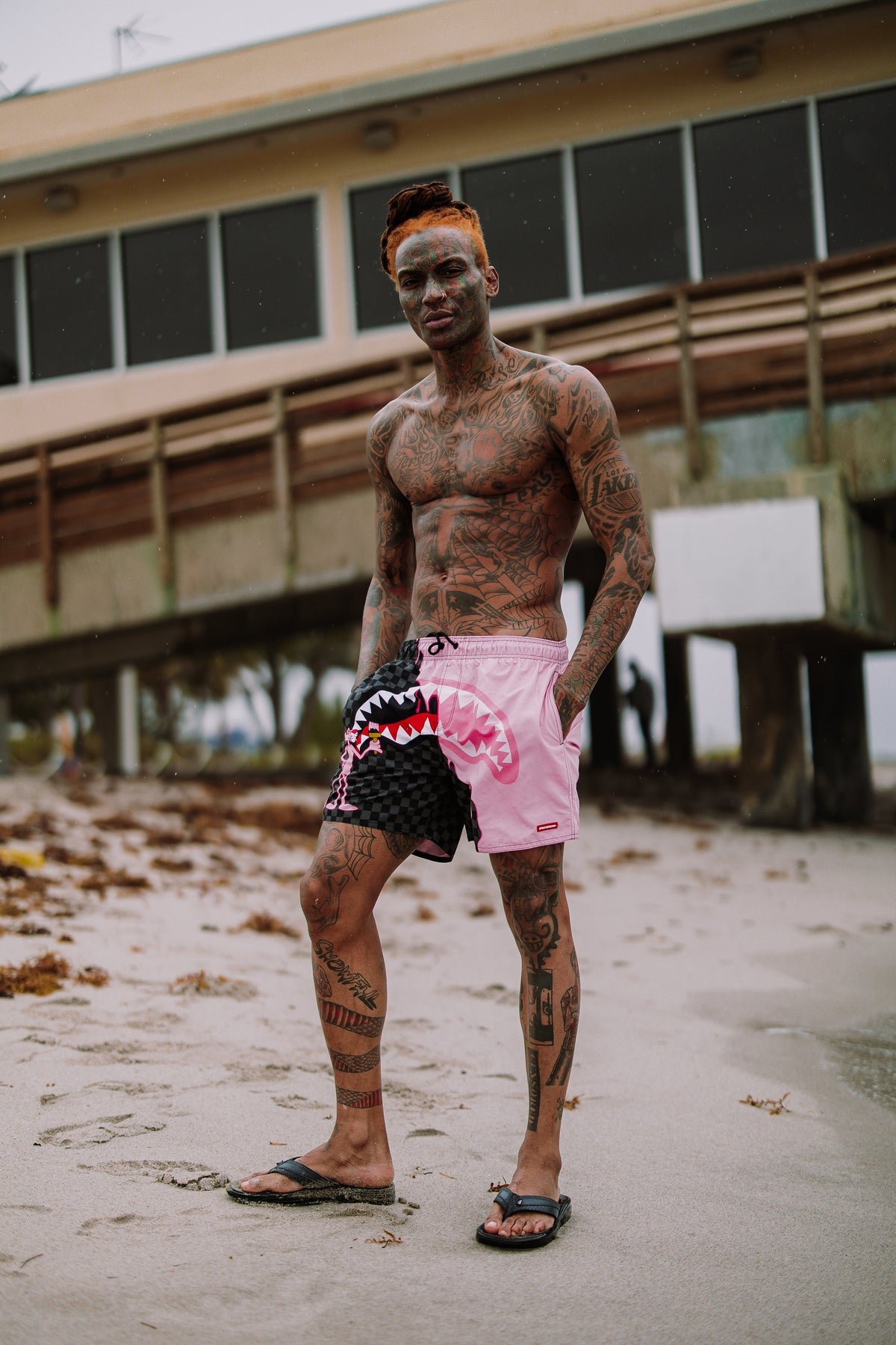 SPRAYGROUND® SWIM PINK PANTHER HALF PAINTED SWIM SHORTS