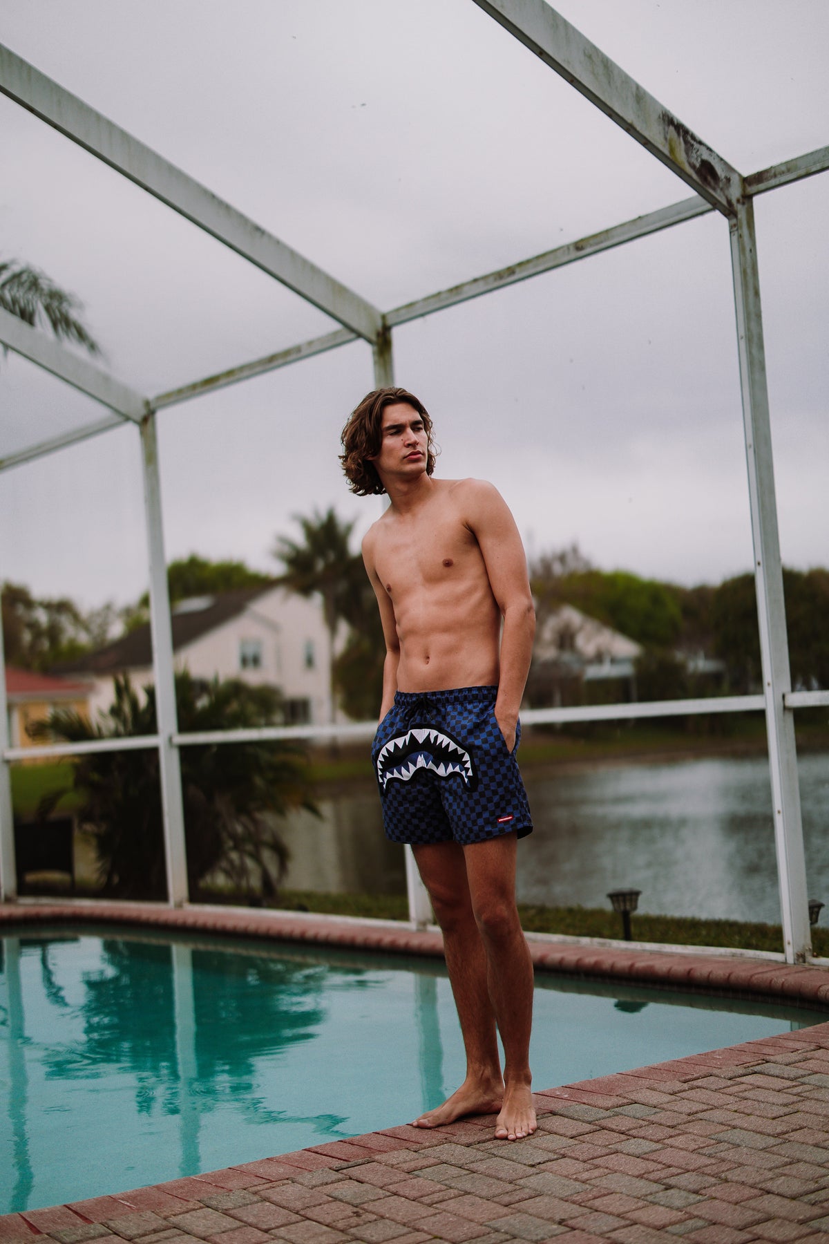 SPRAYGROUND® SWIM MIDNIGHT SHARKS IN PARIS SWIM SHORTS