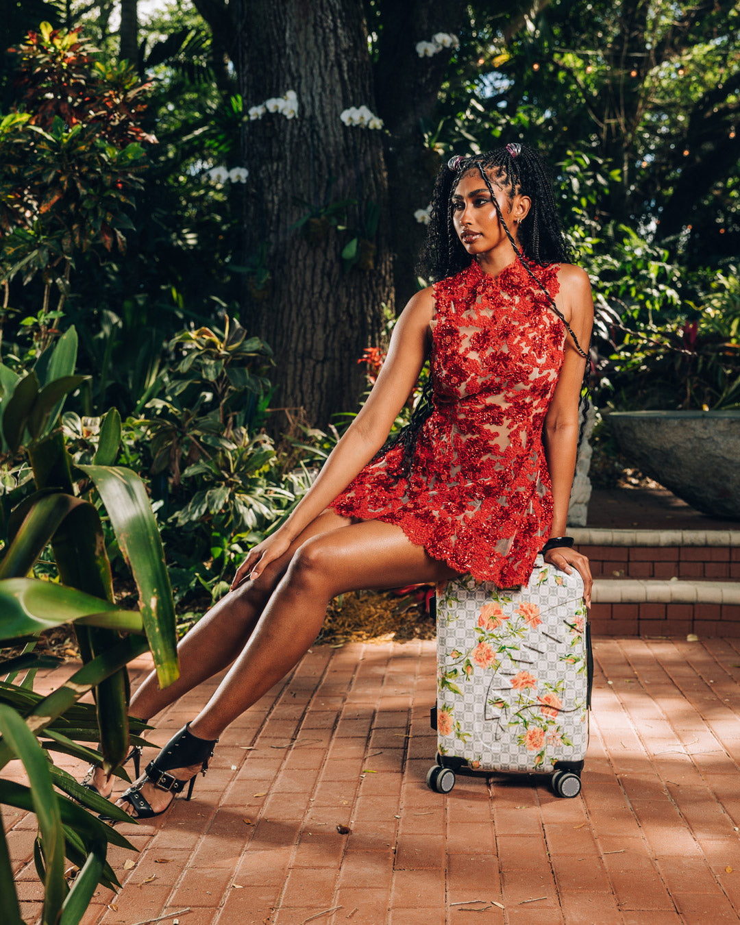 SPRAYGROUND® LUGGAGE A.I. AFRICAN INTELLIGENCE ELEGANT ENERGY CARRY-ON LUGGAGE - SANDFLOWER COLLAB